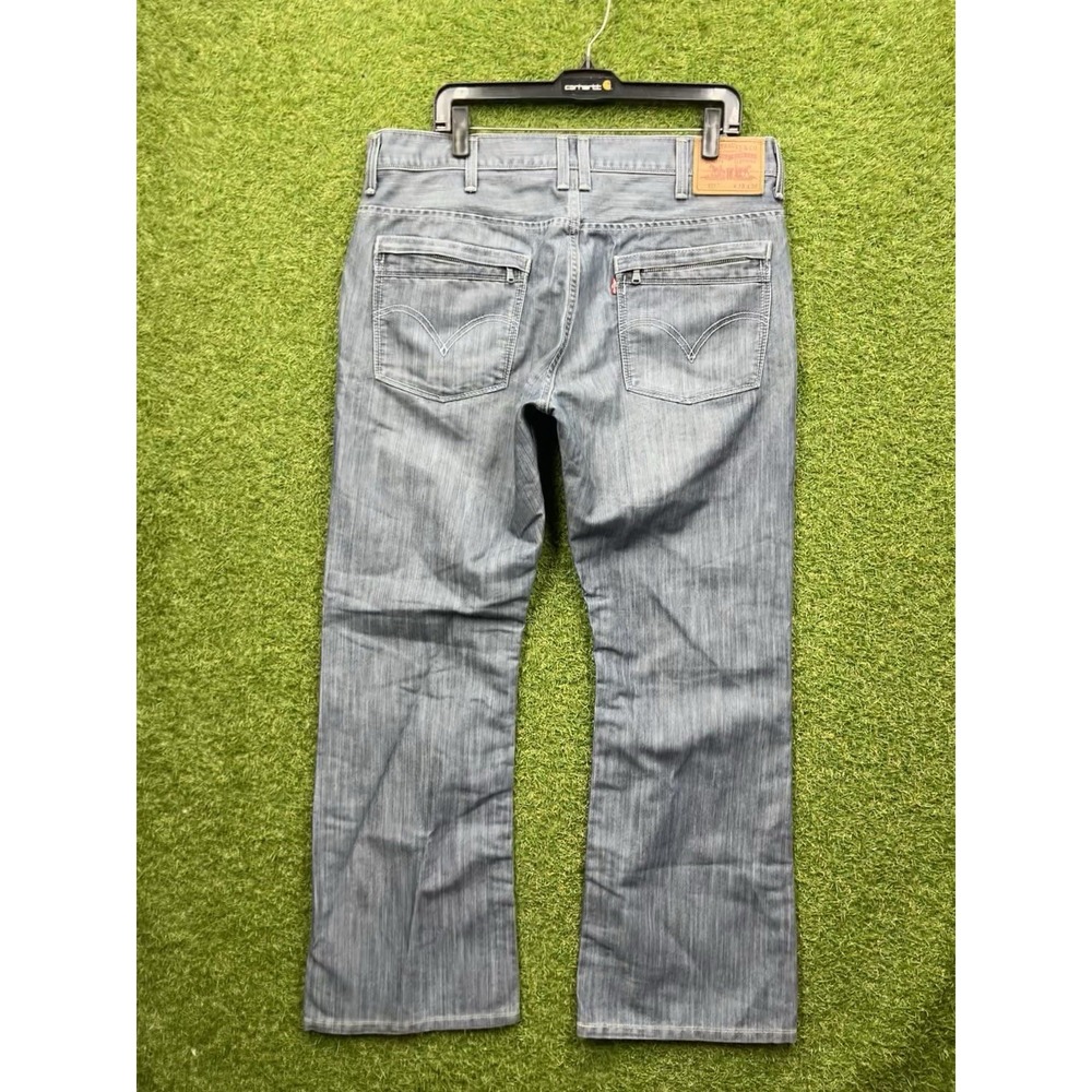 Levis Premium 527 Jeans Mens 38x30 Boot Cut Faded Light Wash Denim Workwear